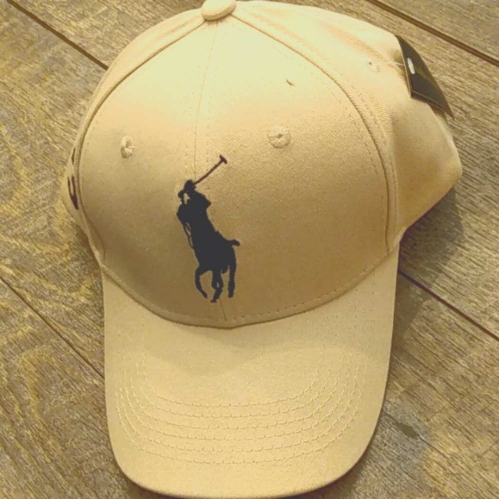 Men's light tan / khaki Polo cap